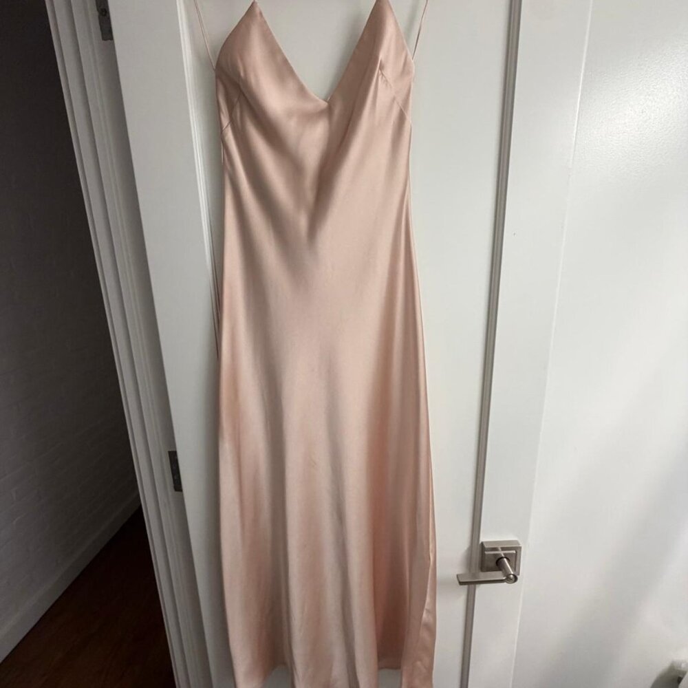 Zara Satin Slip Dress  l  XS  l  Salmon Pink - Picture 5 of 10